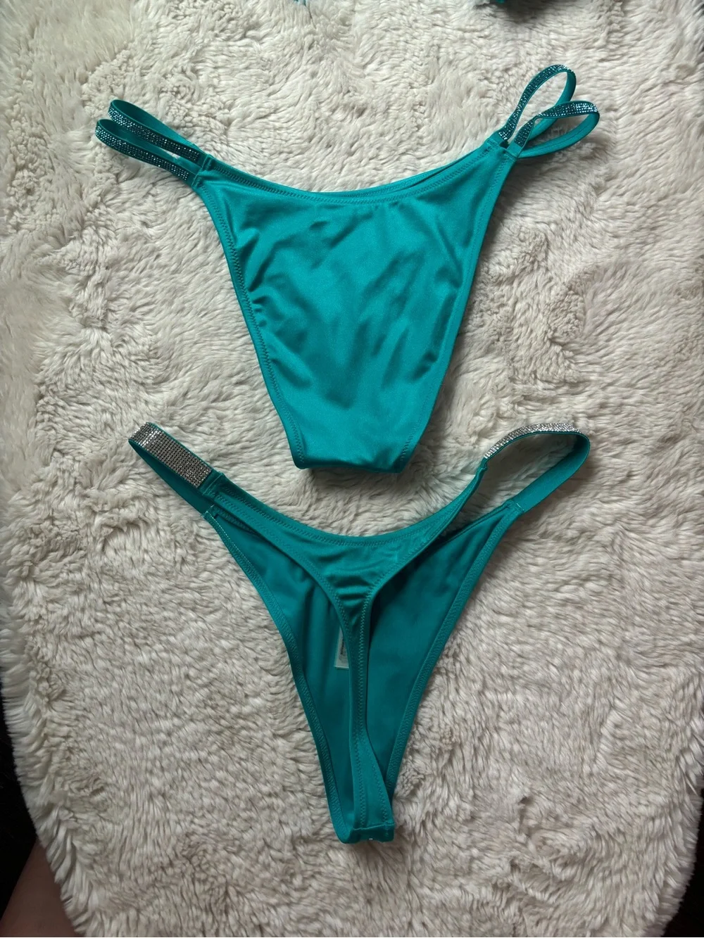 NWOT Victoria’s Secret Bombshell Rhinestone Bikini Set in Teal